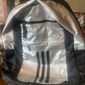 Adidas Black and Metallic Backpack
